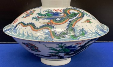 Chinese Porcelain Bowl Decorated with A Dragon Design Knocks Down for $200,000 at Briggs Auction