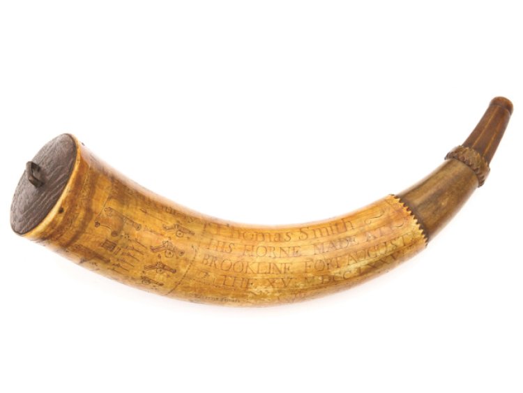 18th Century Powder Horns and An 1812 Silver Hull Presentation Medal Headline Bruneau & Co. Auction