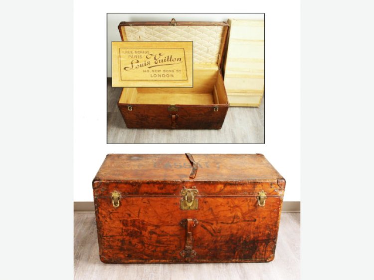 Rare Antique Louis Vuitton Leather Steamer Trunk will Headline Converse Auctions' April 23rd Sale