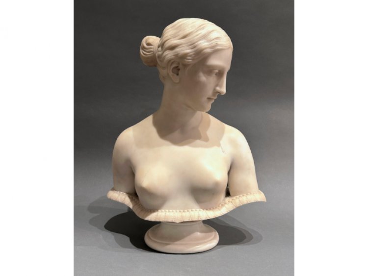 Marble Bust of The Greek Slave by Hiram Powers (American, 1805-1873) will Headline Neue Auctions' June 24 Online Auction