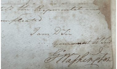 Historic Military Letter from January 1780 Signed by George Washington will be Auctioned August 23rd by Briggs Auction